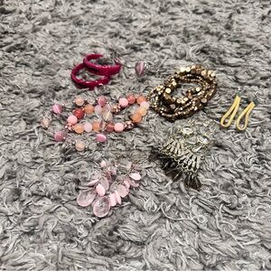 3$/15 Mixed Brand Pink and Gold Women's Accessory Set Bracelet Earrings